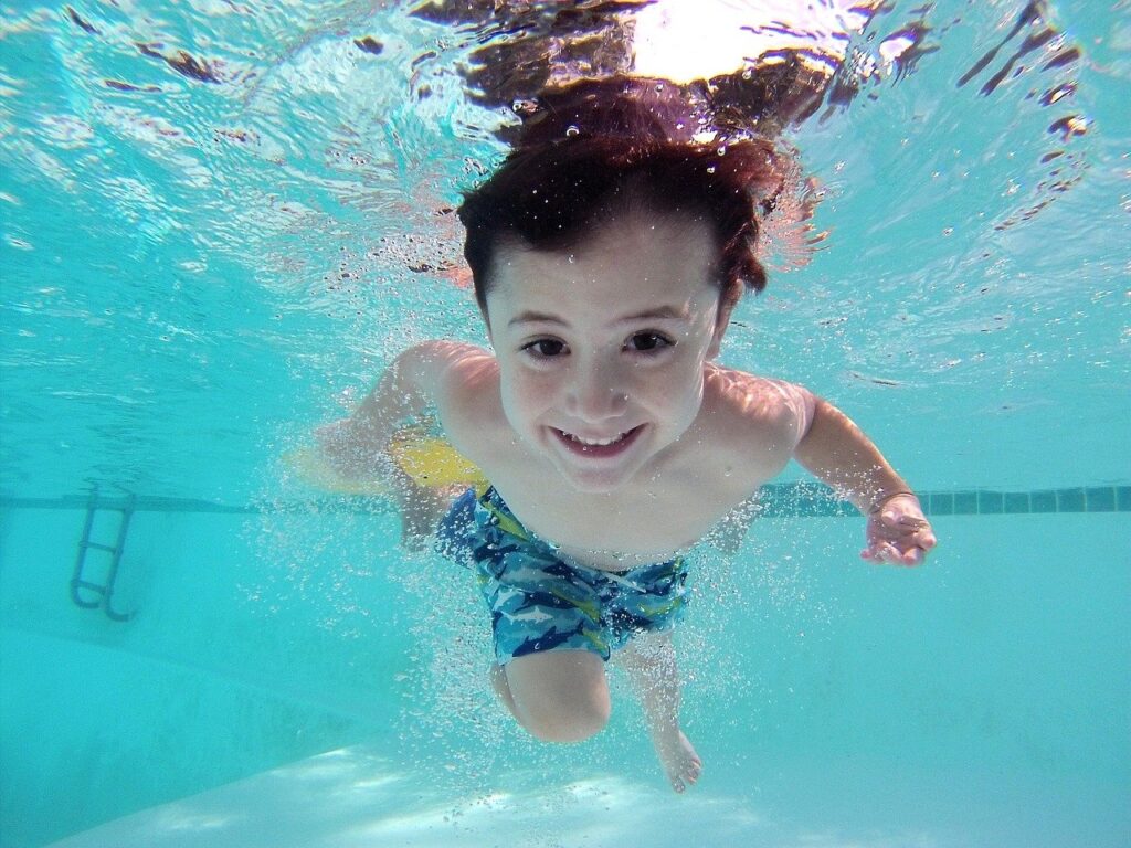kid, swim, pool